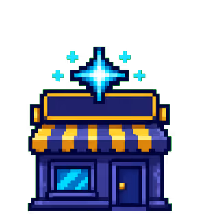 Vitrină pixel art pentru site de prezentare